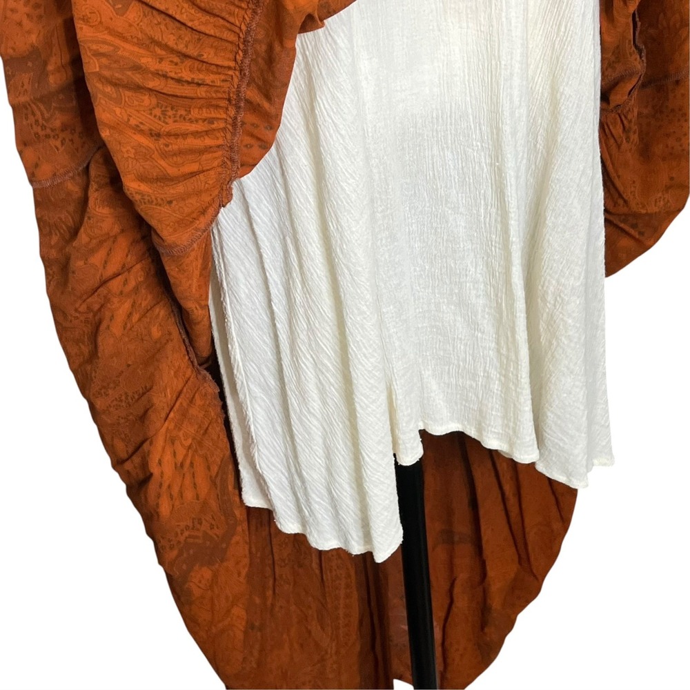 Christy Dawn Paloma Dress Womens L Rust Paisley Tiered Tassel Empire Midi Lined - Picture 7 of 9